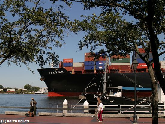 Missing Image: i_0042.jpg - Barge Passing Savannah Riverfront